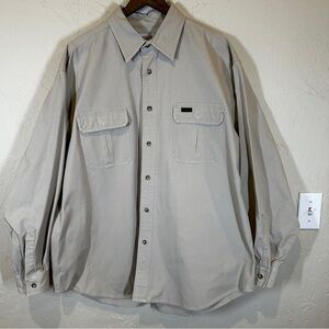 Carhartt Weathered Canvas Shirt Jacket Workwear Rugged Button‎ Down Mens XL